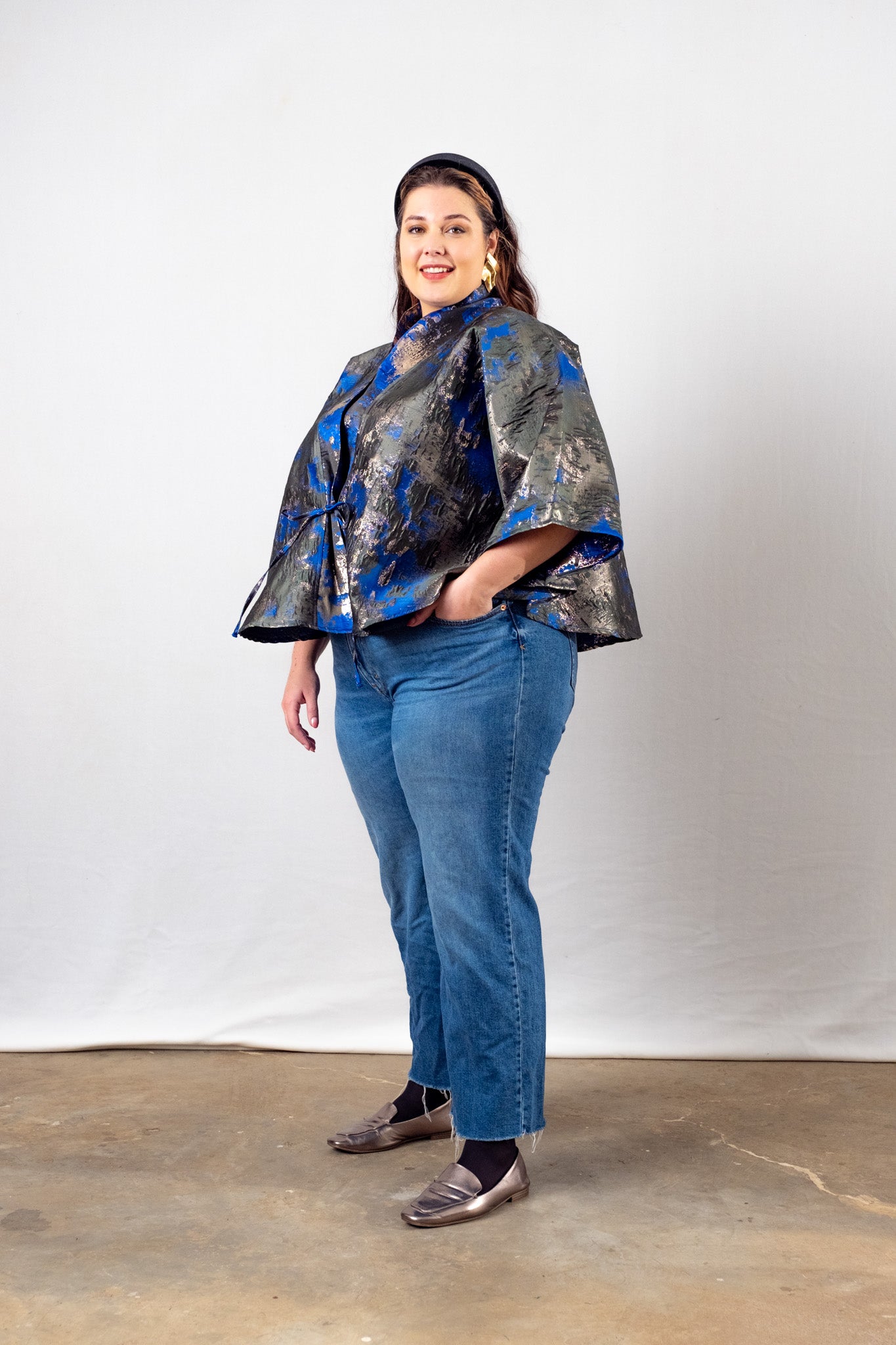 Cropped Cape Top | Royal