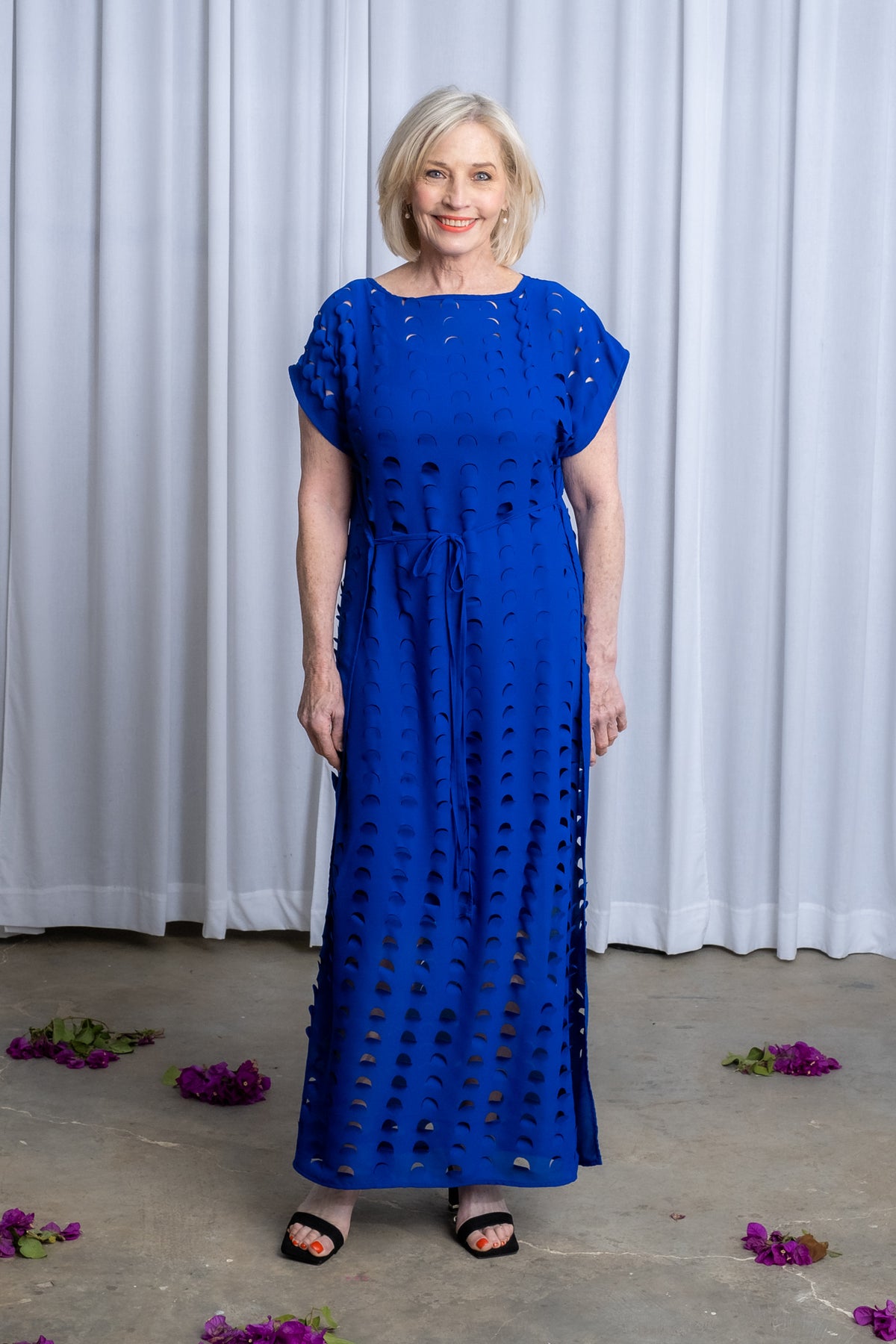 LASER CUT MAXI DRESS | COBALT