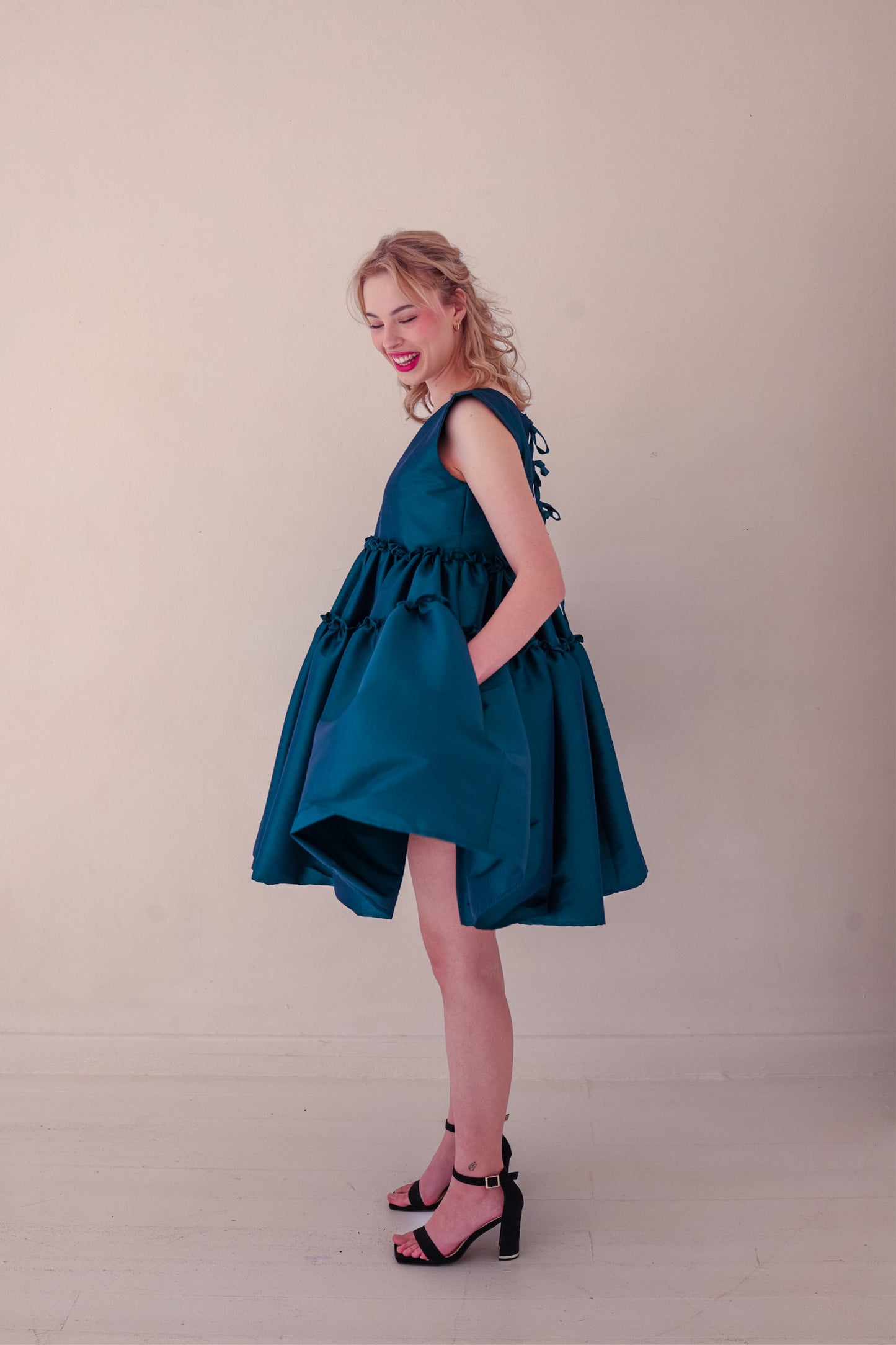 Abundance Mini Dress | Emerald Green & Black