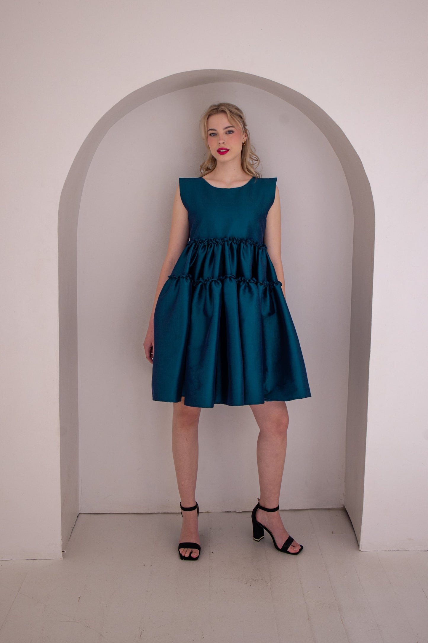 Abundance Mini Dress | Emerald Green & Black