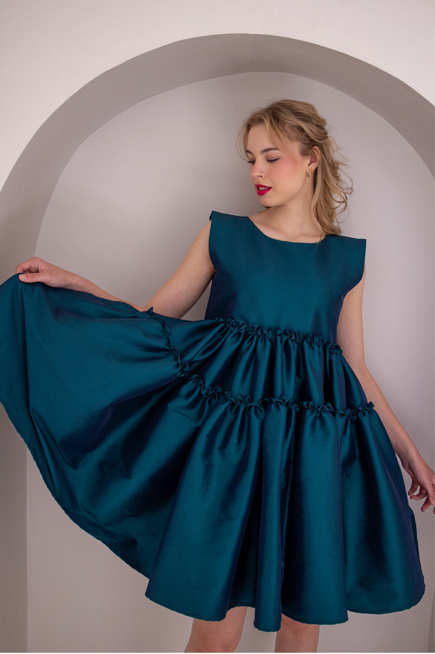 Abundance Mini Dress | Emerald Green & Black