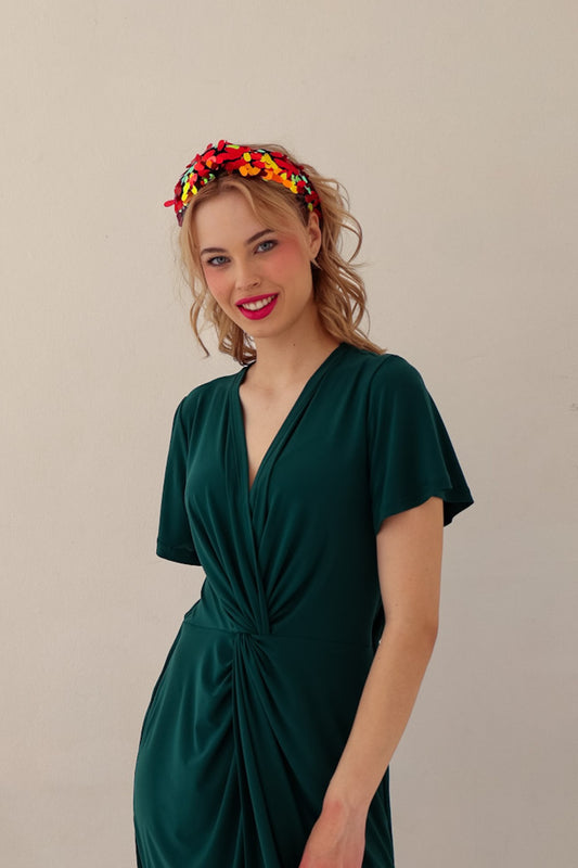 Allure Twist Midi Dress - Forest Green | More Colour Options