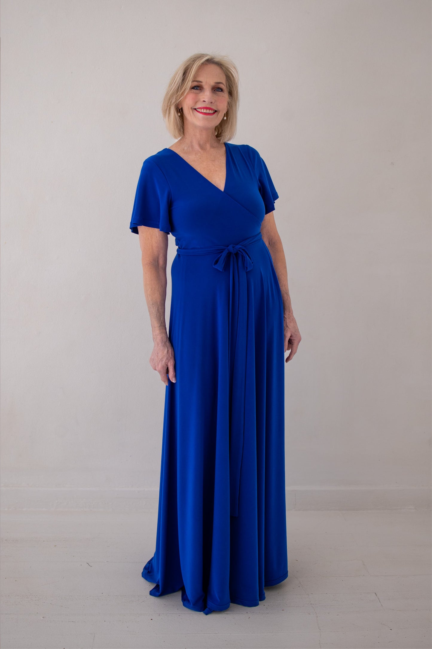 Flutter Sleeve Maxi Wrap Dress - Cobalt | More Colour Options