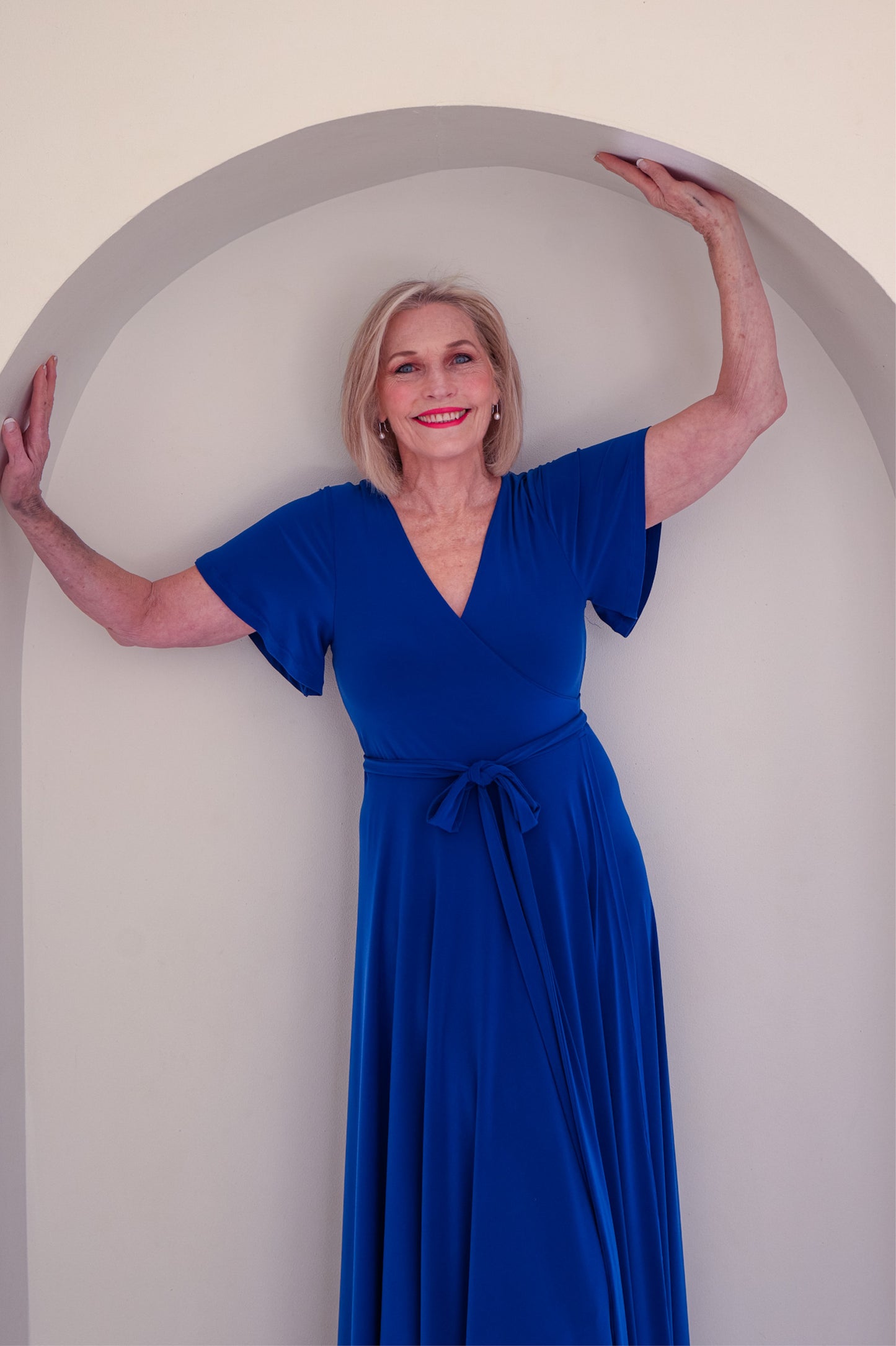 Flutter Sleeve Maxi Wrap Dress - Cobalt | More Colour Options