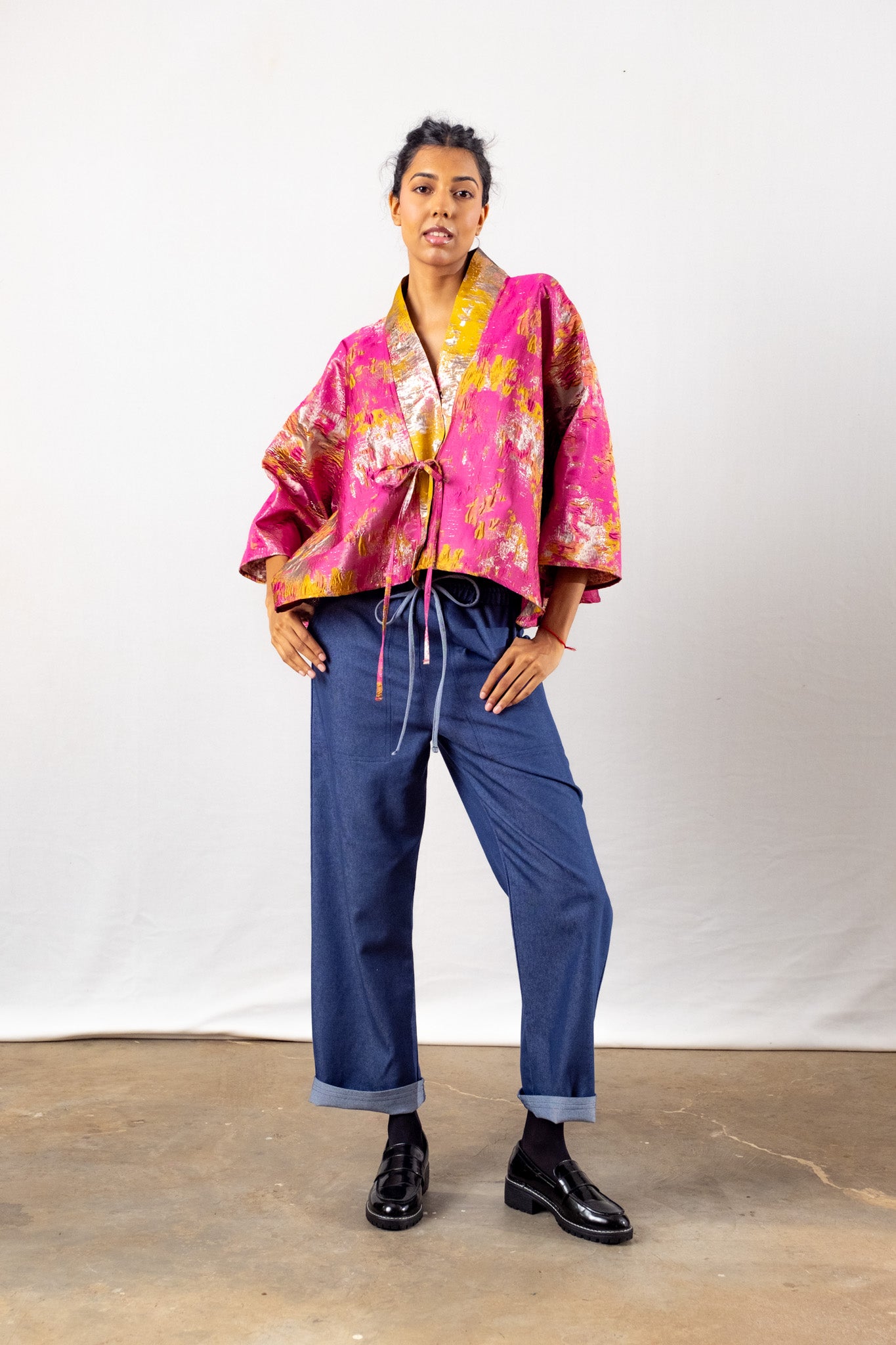 Brocade Cropped Cape | Sunrise One Size