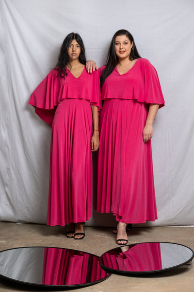 Cape Maxi Dress - Pink SALE size 44