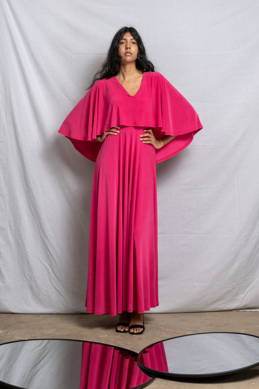 Cape Maxi Dress - Pink SALE size 32