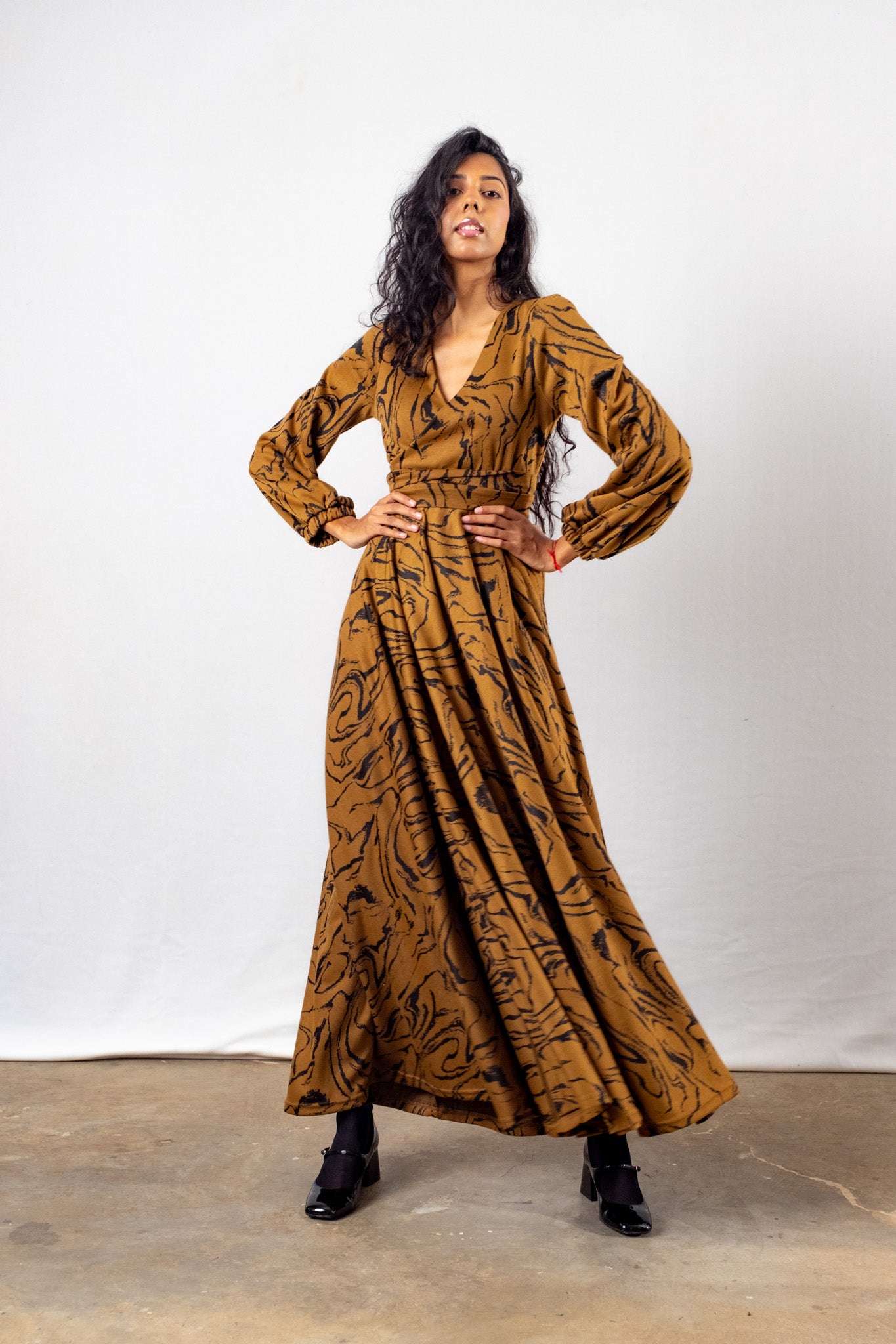Winter Maxi Wrap Dress | Marble
