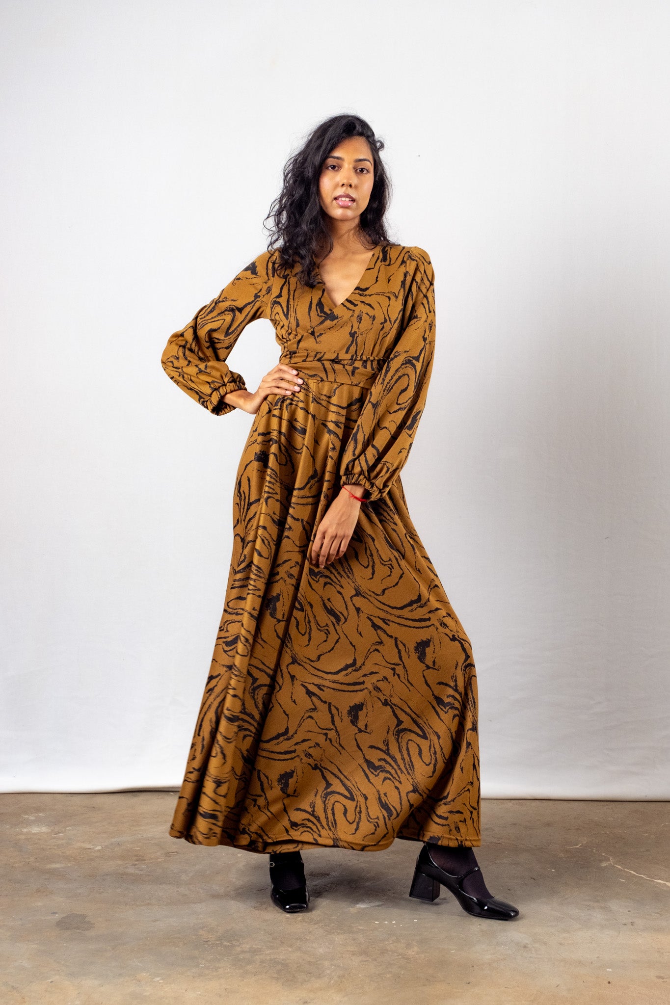 Winter Maxi Wrap Dress | Marble