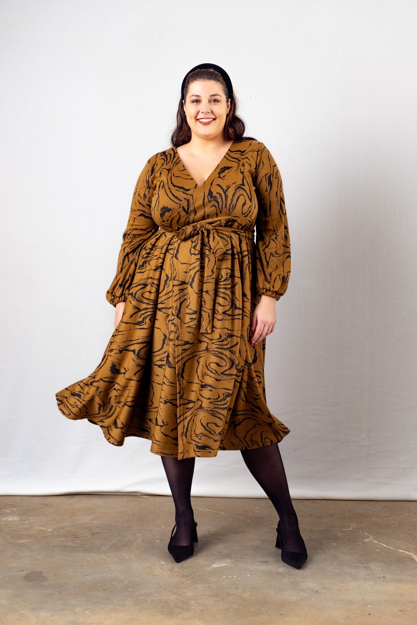 Winter Midi Wrap Dress | Marble
