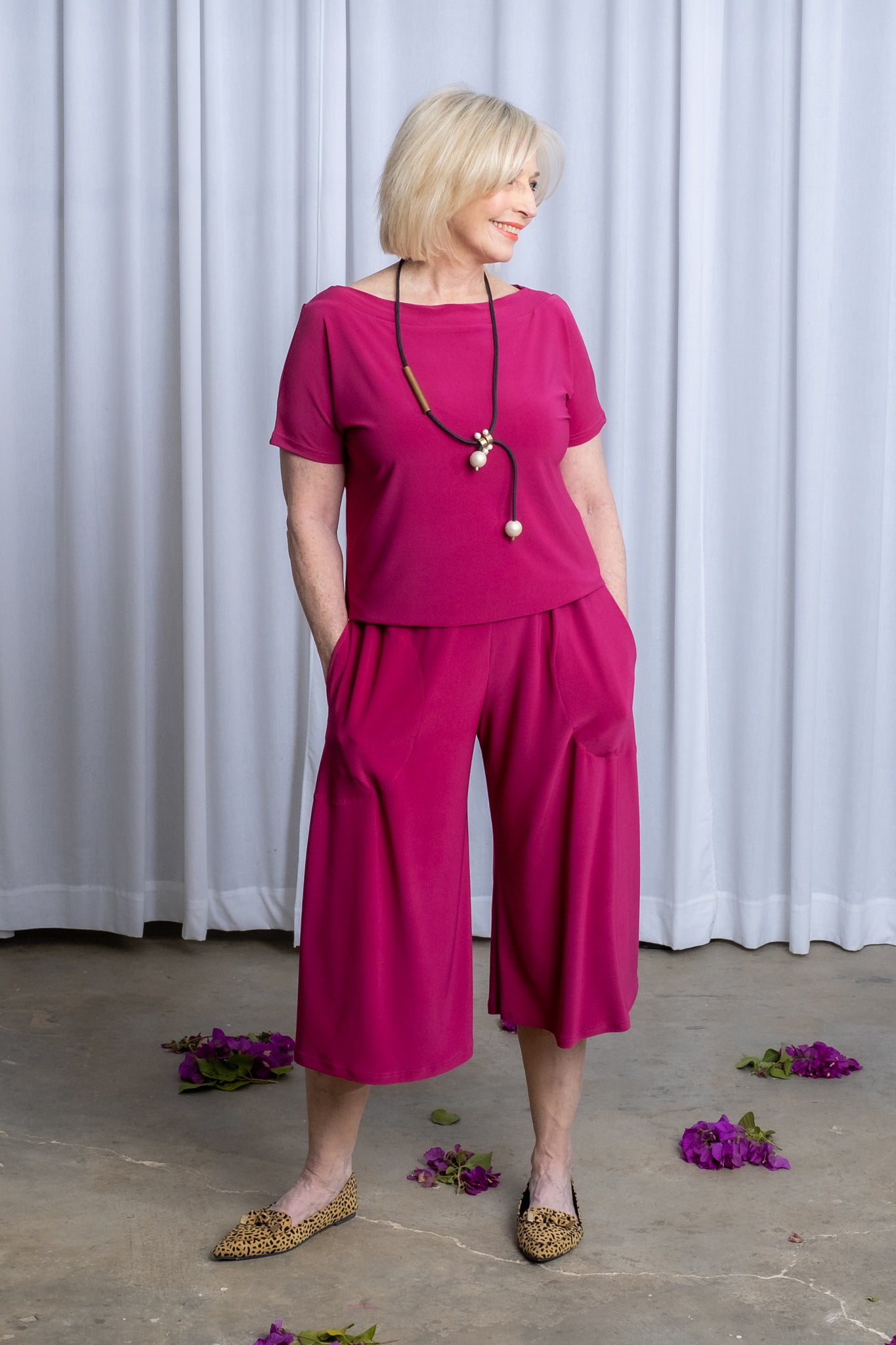 Culotte Jumpsuit - Magenta Size 34
