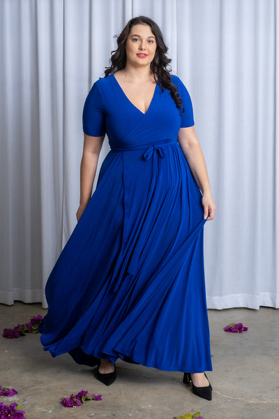 Maxi Wrap Dress - Cobalt (More Options)