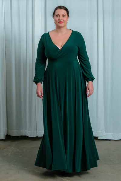 Winter Maxi Wrap Dress | Forest Green