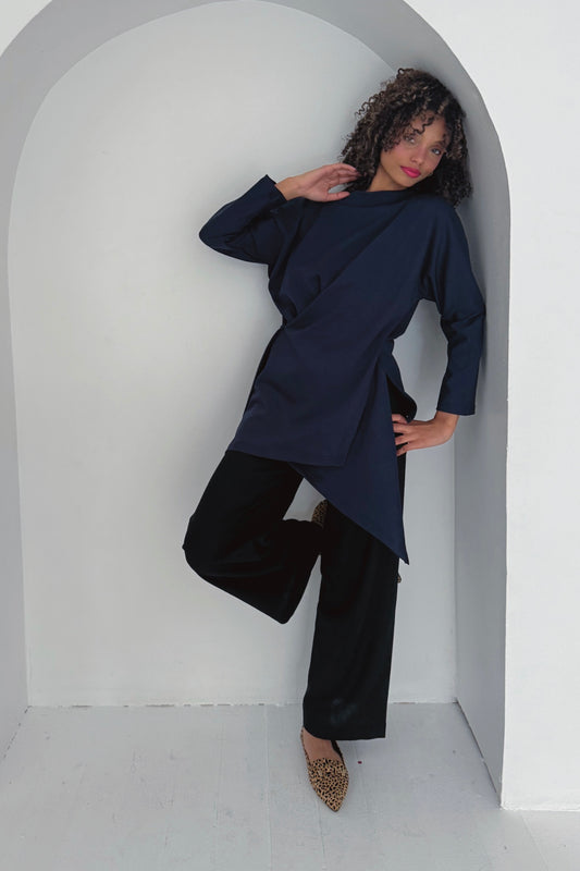 Cross-Over Wrap Top | Navy Size 1 & Size 2