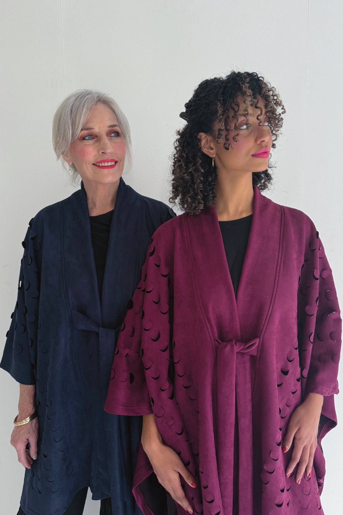 Laser Cut Kova Cape Jacket | Navy