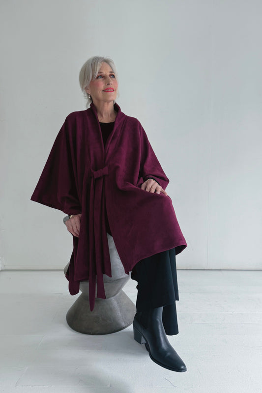 Kova Cape Jacket | Burgundy