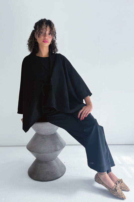 Kiko Cropped Cape |  Black