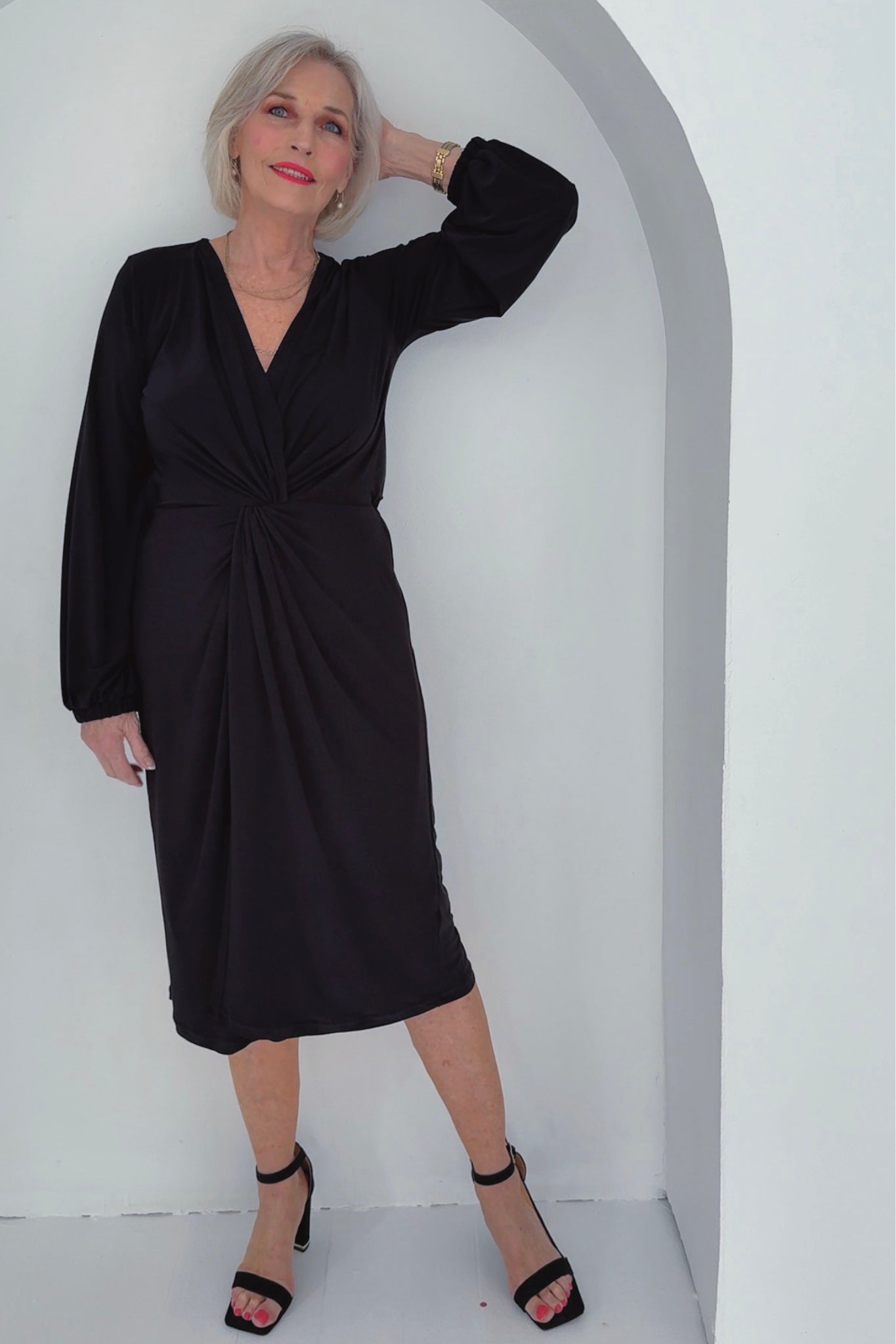 Winter Midi Twist Dress | Multiple Colour Options