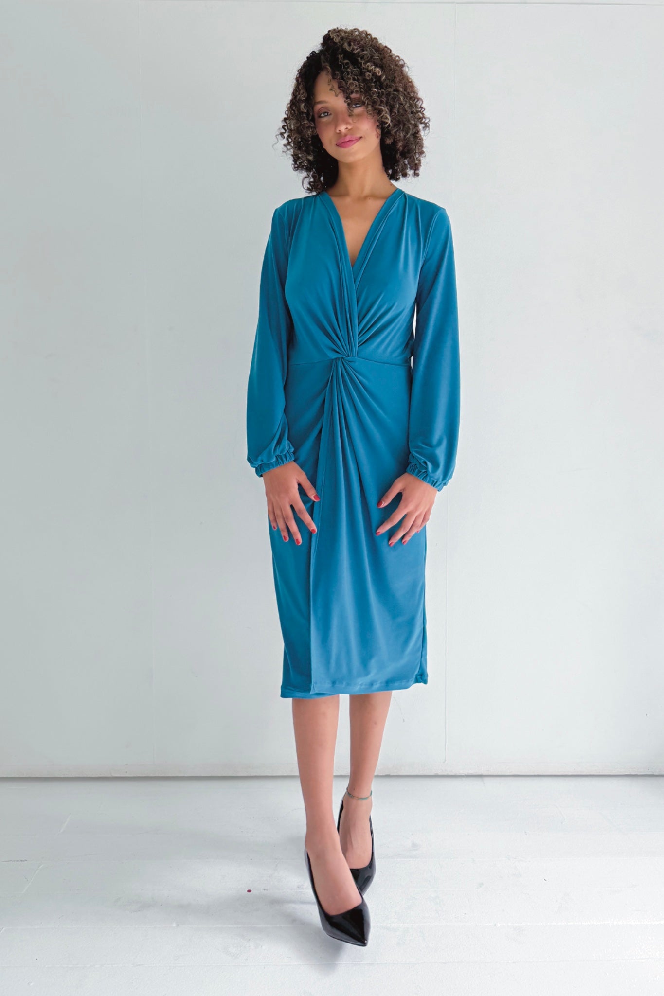 Winter Midi Twist Dress | Multiple Colour Options