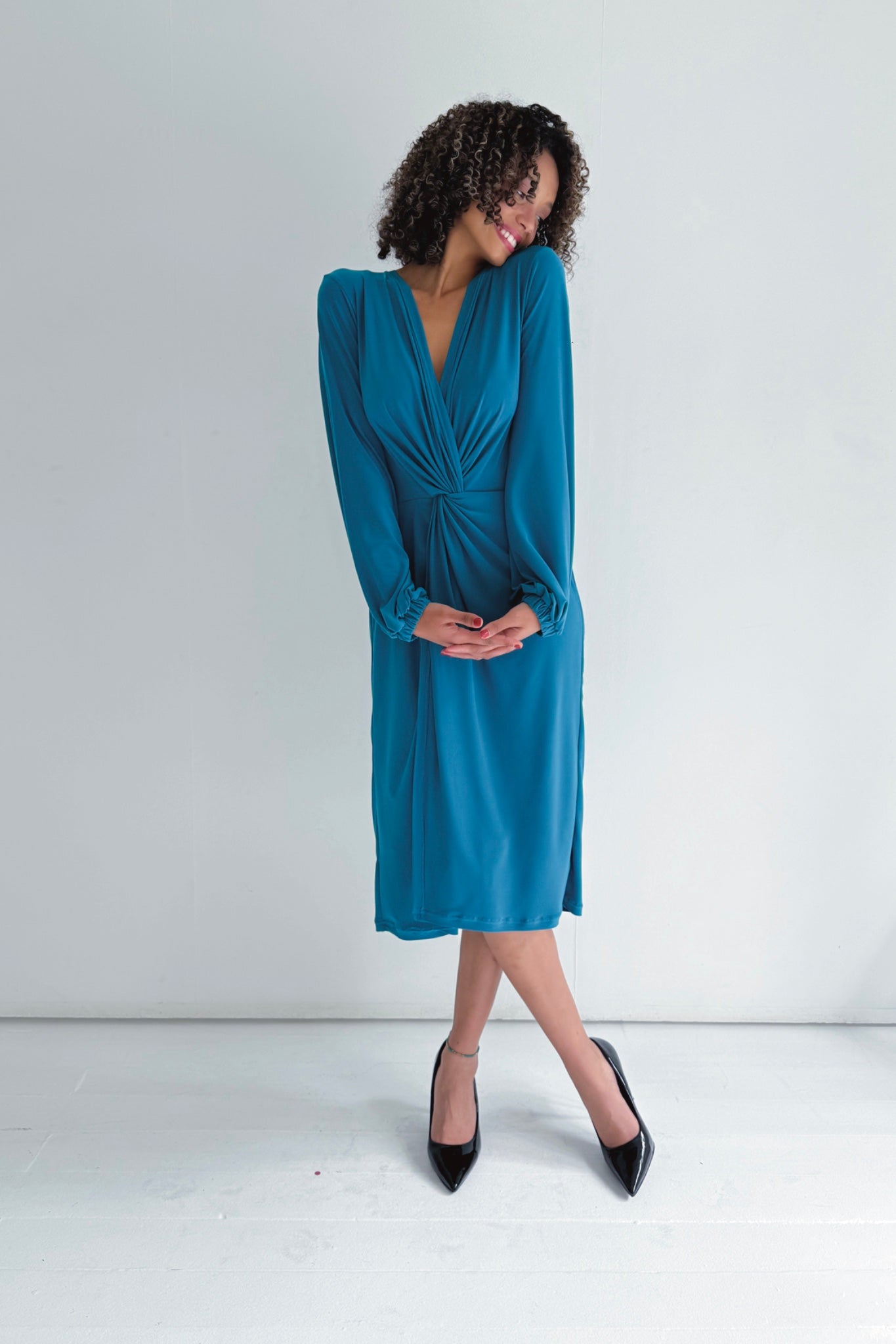 Winter Midi Twist Dress | Multiple Colour Options