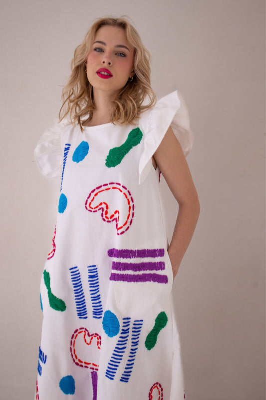 Artscape Dress | White
