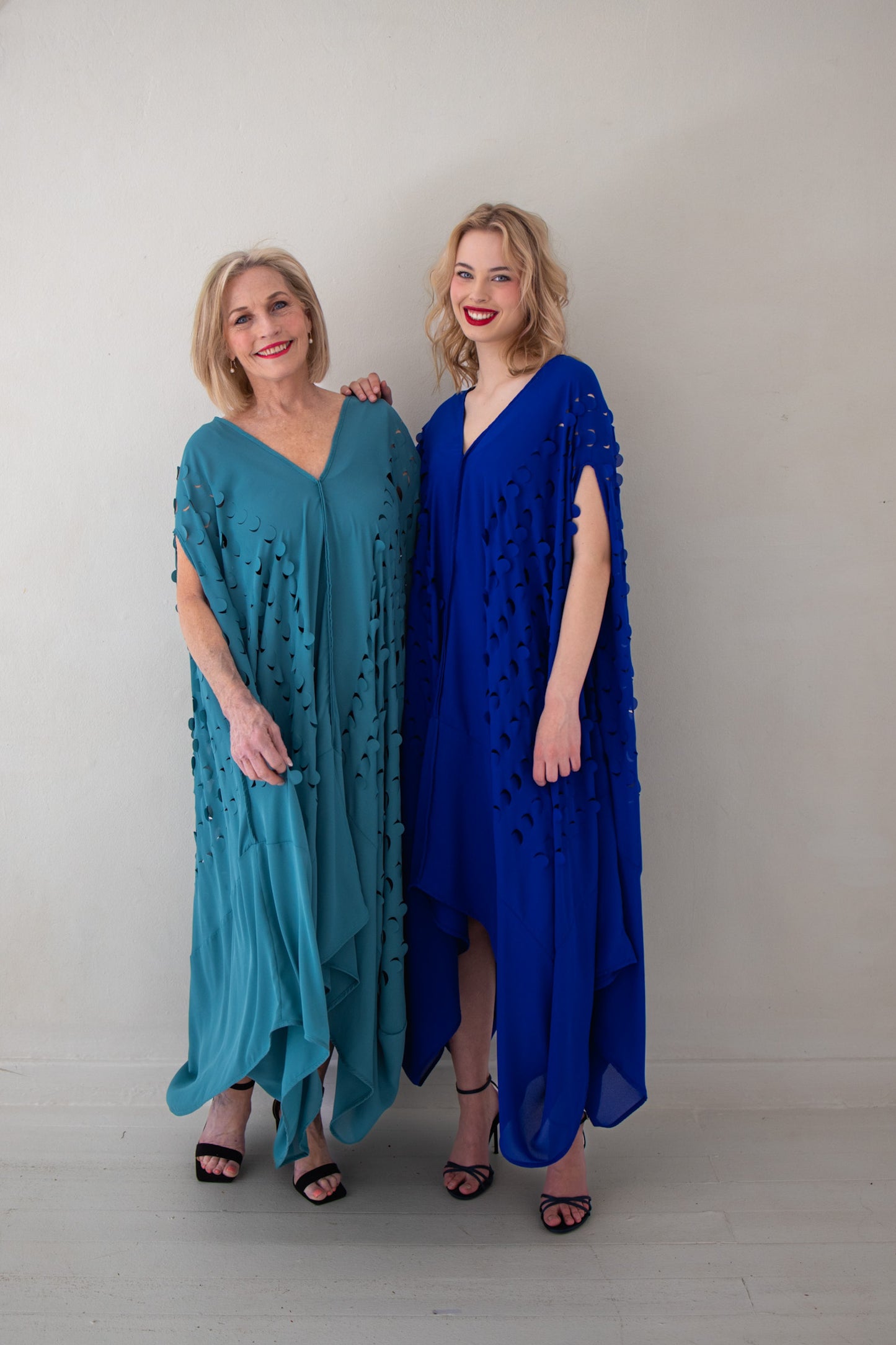 Laser Cut Drape Dress | Pacific Green