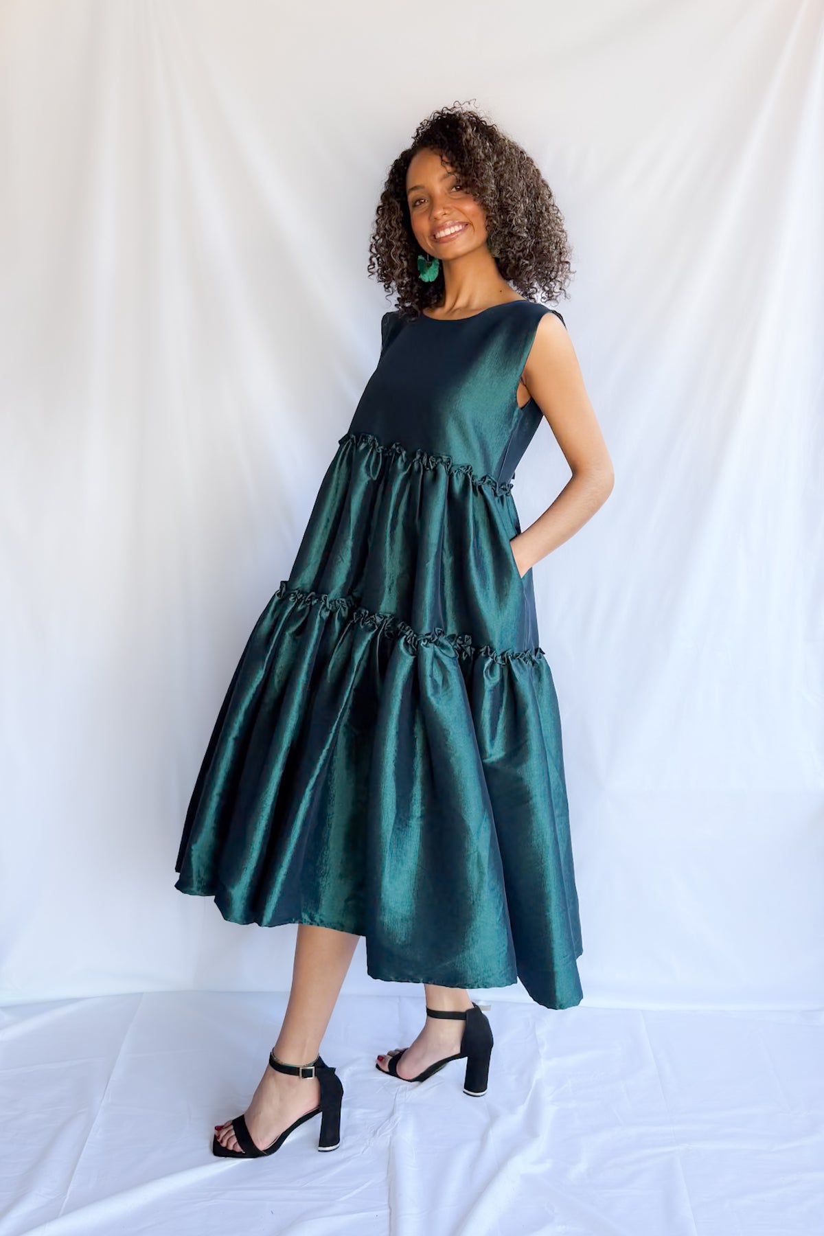ABUNDANCE FRILL MAXI DRESS | EMERALD
